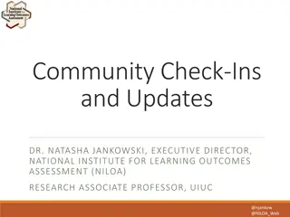 Community Check-Ins and Updates with Dr. Natasha Jankowski