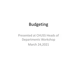 Budgeting Essentials Presented at CHUSS Heads of Departments Workshop
