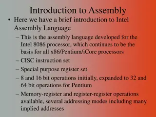Introduction to Intel Assembly Language for x86 Processors