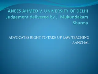 Advocates' Right to Take up Law Teaching - Legal Dispute Overview