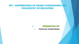 Swami Vivekananda's Contribution to Education Philosophy