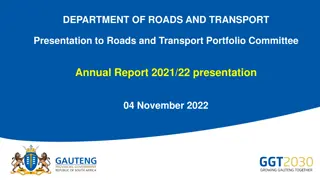 Department of Roads and Transport Achievements 2021/22