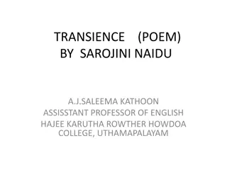 Transience Poem by Sarojini Naidu - Reflections on Life's Impermanence