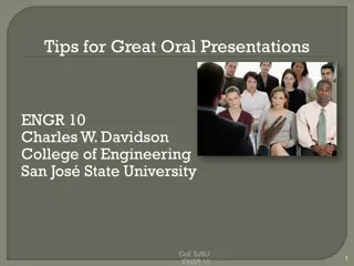 Tips for Great Oral Presentations
