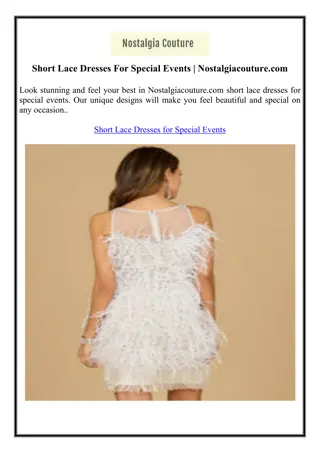 Short Lace Dresses For Special Events | Nostalgiacouture.com