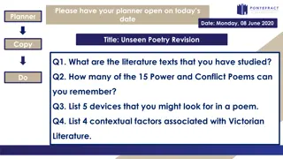 Unseen Poetry Revision: Exploring Literary Texts, Devices, and Contexts