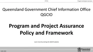 Official Program and Project Assurance Policy by Queensland Government Chief Information Office