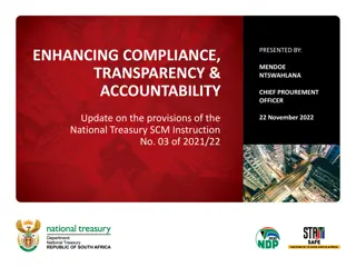 Update on National Treasury SCM Instruction No. 03 of 2021/22