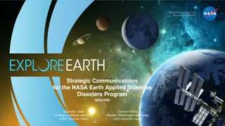 Strategic Communications for NASA Earth Applied Sciences Disasters Program