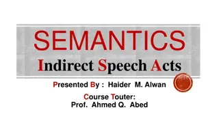 Indirect Speech Acts in Semantics