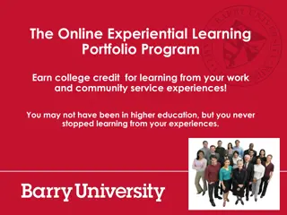Experiential Learning Portfolio: Earn College Credit and Save Time
