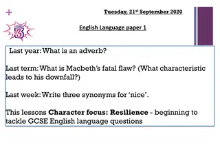 Exploring Resilience in GCSE English Language Preparation