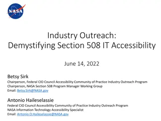 Demystifying Section 508 IT Accessibility in Industry Outreach Program