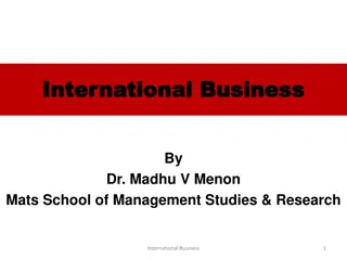 Understanding International Business: Overview and Perspectives
