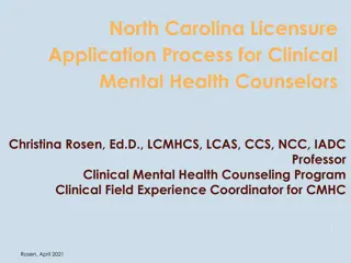 North Carolina Licensure Application Process for Clinical Mental Health Counselors