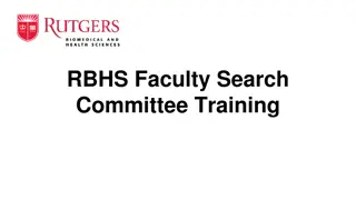 RBHS Faculty Search Committee Training Roadmap