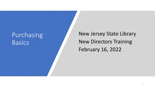 New Jersey State Library Directors Training: Purchasing Basics and Bid Thresholds