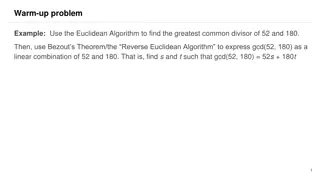 Linear Congruences and the Euclidean Algorithm in Number Theory