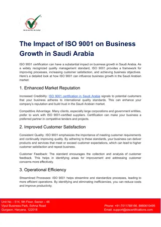 Impact of ISO 9001 on Business Growth in Saudi Arabia