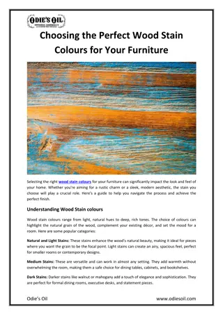 Choosing the Perfect Wood Stain Colours for Your Furniture