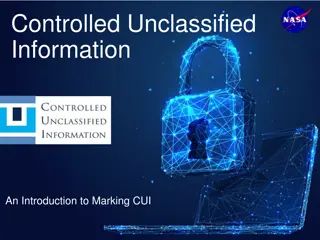 Introduction to Controlled Unclassified Information (CUI) Marking