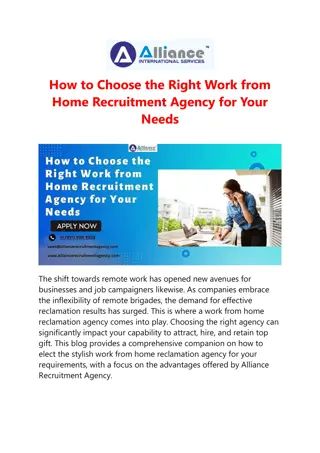 How to Choose the Right Work from Home Recruitment Agency for Your Needs