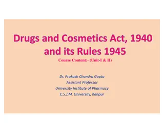 Overview of Drugs and Cosmetics Act, 1940 and Its Rules 1945