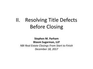 Title Defects in Real Estate Closings