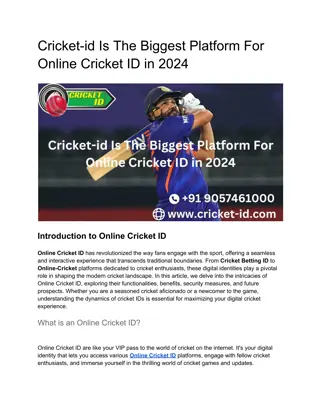 Cricket-id Is The Biggest Platform For Online Cricket ID in 2024