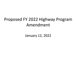 Proposed FY 2022 Highway Program Amendment Summary