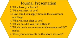 Enhancing Classroom Teaching: Journal Presentation Reflection