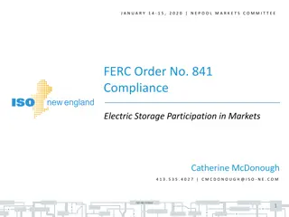 FERC Order No. 841 Compliance Details for Electric Storage Participation in Markets
