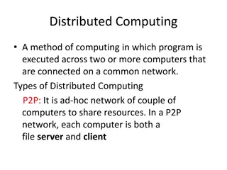 Distributed and Cluster Computing Overview