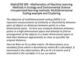 Multidimensional Scaling and Unsupervised Learning Methods