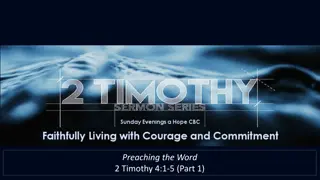 Faithful Living and Preaching God's Word in 2 Timothy