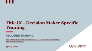 Title IX Decision Maker Training Overview