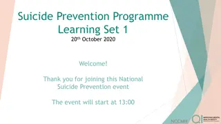 National Suicide Prevention Programme Learning Set 1 - 20th October 2020