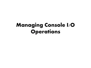 C++ I/O Operations: Streams, Stream Classes, and Functions