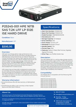 Buy P25245-001 HPE 16TB SAS 7.2K LFF LP 512E ISE HARD DRIVE