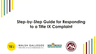 Step-by-Step Guide for Responding to Title IX Complaints