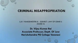 Criminal Misappropriation in the Law of Crime