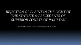 Rejection of Plaint under the Code of Civil Procedure in Pakistan