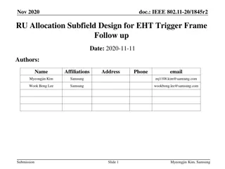 Designing 9-Bit RU Allocation Subfield for EHT Trigger Frame in IEEE 802.11-20