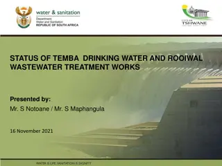 Challenges in Temba Drinking Water and Rooiwal Wastewater Treatment Works