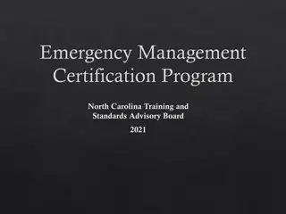 Emergency Management Certification Program in North Carolina