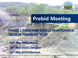 Road and Bridge Maintenance Prebid Meeting 2023 - Lilongwe, Blantyre, Mzuzu