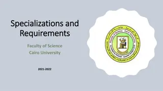 Overview of Science Faculty Specializations and Requirements 2021-2022