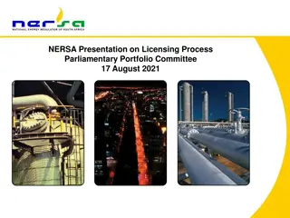 Overview of NERSA's Licensing Process and Regulatory Activities