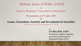 Capacity Building in Company Law: Loans, Guarantees, and Investments Presentation