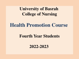 Health Promotion Course